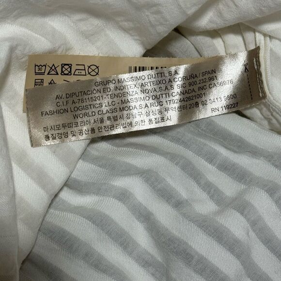 Massimo Dutti Women US 6 white viscose cotton Blend Long sleeve Dress Tunic - Picture 9 of 15